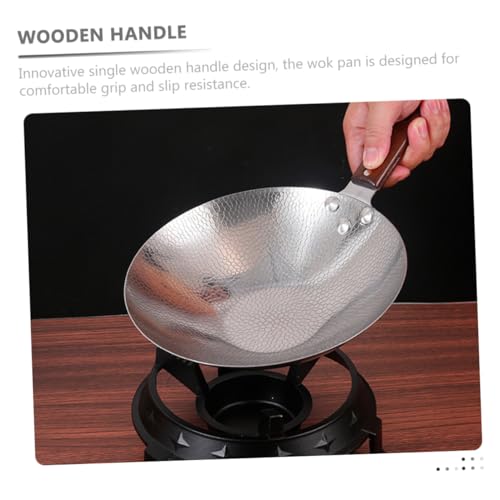 Wok de acero inoxidable Cabilock 22 cm con mango de madera miniatura 4