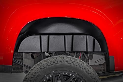 Rough Country Rear Wheel Well Liners for Chevy Silverado 1500 (2019-2025 & Classic) - Heavy-Duty Rear Fender Liners for Mud & Debris Protection Made in USA