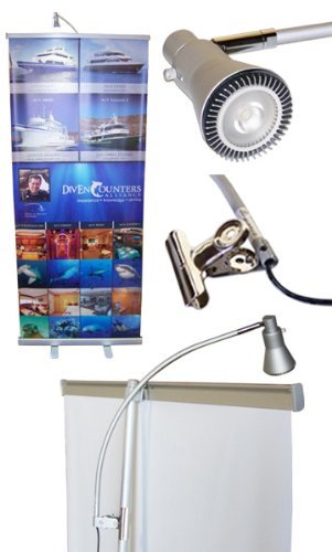 Signworld Banner Stand Light - LED Clip On for Retractable Roll Up Banner Displays & Trade Show Booths