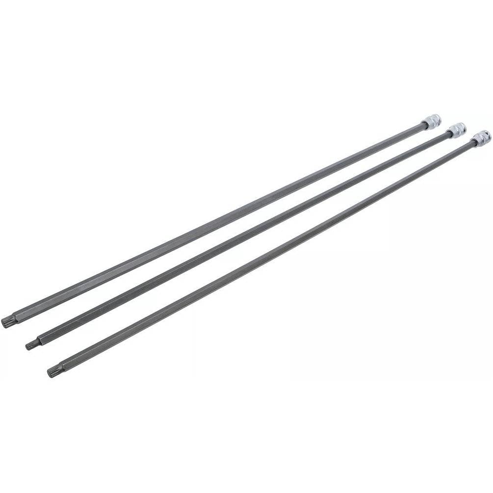 Set di boccole con punte da 12,5 mm (1/2) - L. 800 mm, Poligono Femmina XZN - Per VAG, 3 pezzi - Precisione e Robus - D-Work