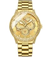 JewelryWe Orologio Da Polso Analogico Uomo Donna Con Data E Zirconi, Quadrante Luminoso, Regalo Di Coppia