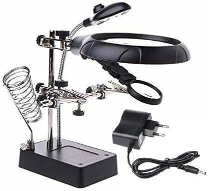 KARTCITY MG16129-C Helping Hand Soldering Stand Magnifying 5 LED Auxiliary Clamp Clip Magnifier Welding Rework Repair Solder Iron Holder (B09F9QH6SW) Amazon Price History, Amazon Price Tracker