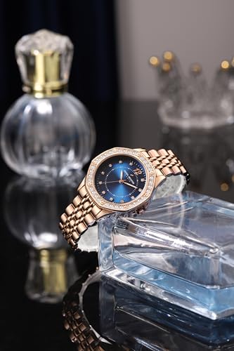 Image of Daniel Hechter Paris Vendome Collection Analog Watch for Women with Round Dial, Crystal Studded Bezel, Crystal Accents and Stainless Steel Strap - DHW2009
