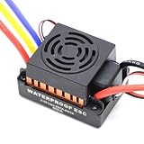 60A Waterproof Brushless ESC with 5.8V 3A BEC, Sensorless Electronic Speed Controller for 1/10 RC Car Truck, Supports 2-3S LiPo and 4-9 Cell NiMH (Orange)