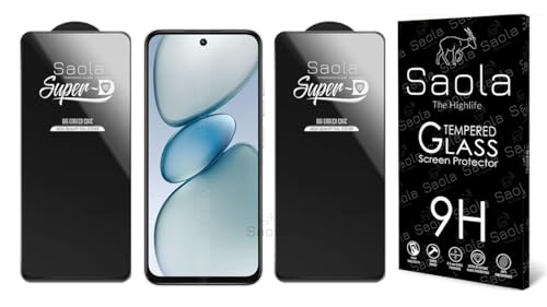 Image of Saola HD Clear Tempered Glass for Tecno Spark GO 1 | High Strength 9H Protection, Smooth Touch, Full Coverage Screen Guard, 2-Step Installation Kit | Quick & Easy Application (Pack of 2)