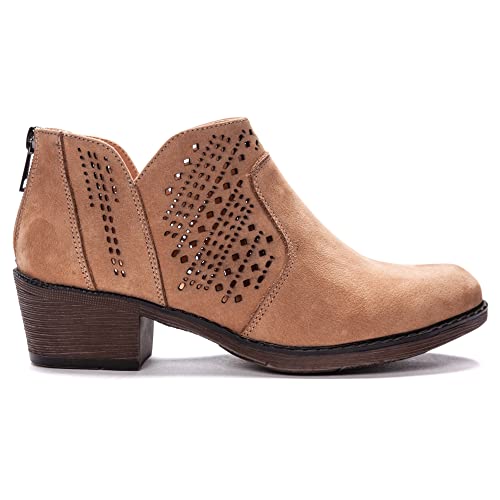 Women's Propet Remy Ankle Bootie Taupe Nubuck 9.5 W #TOP3