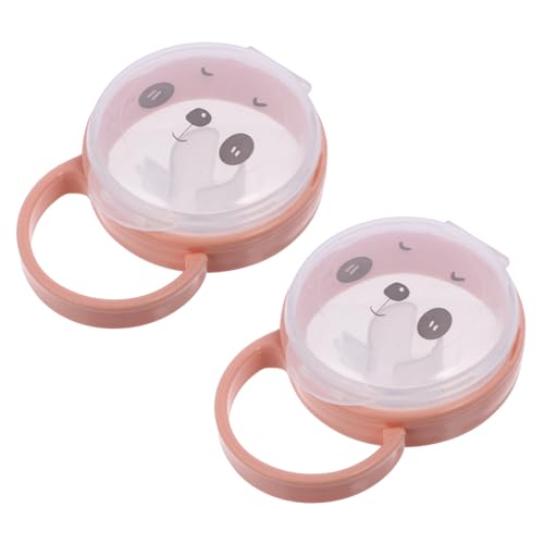 ERINGOGO 2個おしゃぶり収納ボックス 保護ケース 漫画風デザイン ハンドル付き 持ち運び便利 清潔保管用 素材 軽量 小型