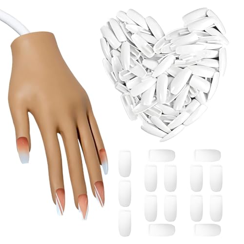 100 mains artificielles pour la pose d'ongles, ongles interchangeables pour la pose d'ongles, set de doigts professionnels pour l'art de l'ongle, blanc