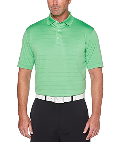 Callaway Men's Basic Short Sleeve Opti-Vent Open Mesh Polo Golf Shirt, Vibrant Green, Large