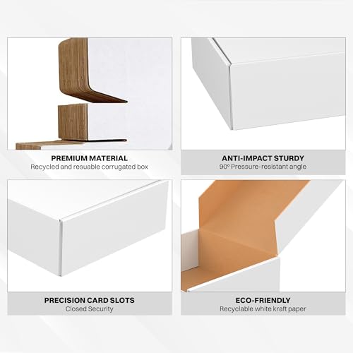 Image of BonKaso 3 Ply White Flap Corrugated Boxes for Packaging | 4 inchx4 inchx1.5 inch (Pack of 50) | Cardboard Packing Box for Shipping, Moving & Storage | Cartons for Courier & Goods Transportation