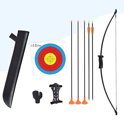 ELONG OUTDOOR Youth Cycle Archer Group Outdoor and Quiver Children and Youth Archer Starter Youth Group Long Bow Target Training Game