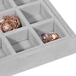 DIOMMELL Set of 9 Stackable Velvet Jewelry Trays Organizer, Jewelry Storage Box Display Trays Showcase Holder Closet Dresser Drawer Organizer for Earring Necklace Bracelet Ring Accessary - Image 5