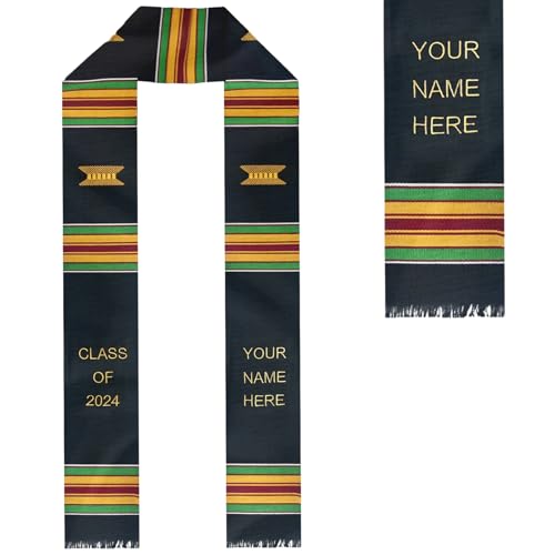 Black Girl Magic Custom Graduation Stole, Kente Cloth Graduation Sash Customize, Kente Stole Class of 2024