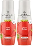 SodaStream Concentré Fraise Sans Sucres pour Machine à Eau Pétillante et Soda | Préparez jusqu'à 9 Litres de Sirop de Fraise en Quelques Secondes, 440ml (Lot de 2)