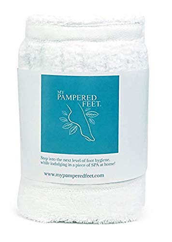 My Pampered Feet Cotton Towel with Microfiber Toe Inserts - A Foot Towel Specially Designed to Help You Dry Between The Toes