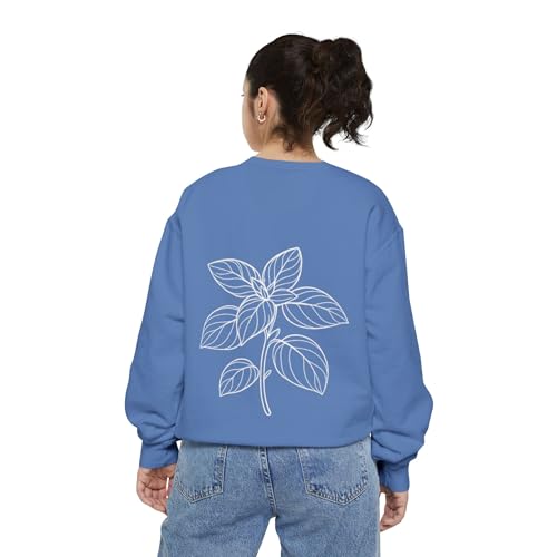Basil Babel Sweatshirt | Unisex Garment-Dyed, Perfect for Fall, Trendy Gift, Eco-Friendly Apparel, Casual Wear4