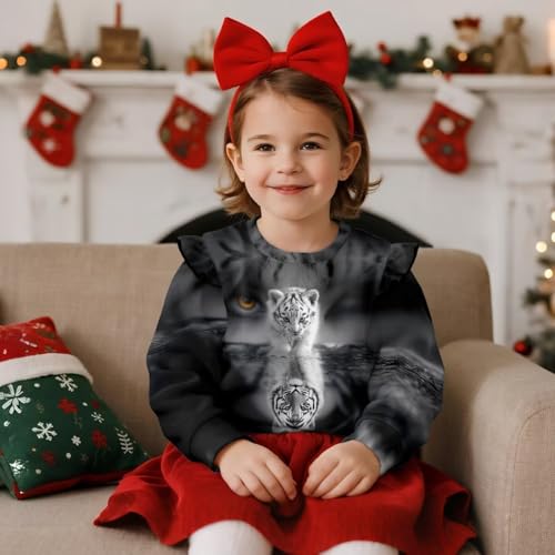 WELLFLYHOM Sweatshirts for Girls 1-8T Long Sleeve Pullover Shirts Top Graphic Fall Clothes Drop Shouder Tops2
