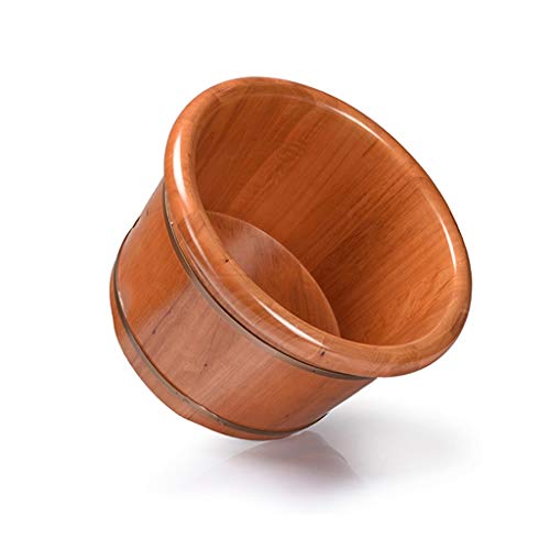 Spa de pies de madera con tapa, grande de 26 cm, Natural