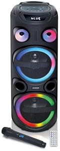 BLAUPUNKT PS 3000, kabelloser Party-Lautsprecher, Partybox Bluetooth leistungsstark, USB AUX Anschluss, inkl Mikrofon, Strahlwasserschutz