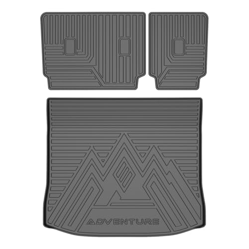 T TGBROS Cargo Mat for Ford Edge 2015-2024 All Weather Cargo Trunk Mat Cargo Liner Back Seat Cover Protector TPE Black Non-Slip Backrest Mats Trunk Mat
