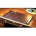 Professional Leather Desk Mat Brown Writing Surface, Raised Edge Stitching Desk Protector, Large Leather Executive Desk Pad (30
