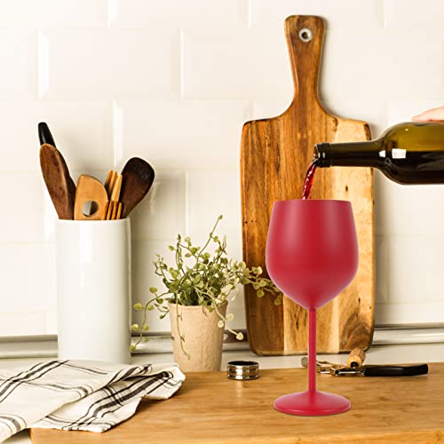 Aghook Wine Glasses 18/8 Stainless Steel, Set Of 2 16 Oz Stemmed Wine Goblets, Bpa Free Copper Coated Shatterproof, Elegant Tone Drinkware For Champagne And Cocktails, Great For Daily, Formal, Party #TOP4