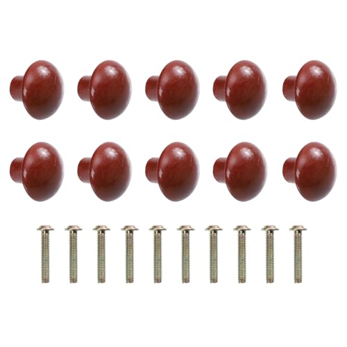 SHOWERORO Tiradores de Armario de Madera Maciza Pomos Redondos para Cajones y Puertas Juego de 10 Piezas Diseño Compacto y Ecológico Aptos para Cocina y Muebles del Hogar