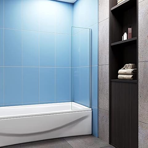 Huibathroom 300x1400mm Fixed Panel Over Bath Shower Screen Water Deflector Square Cut Cover