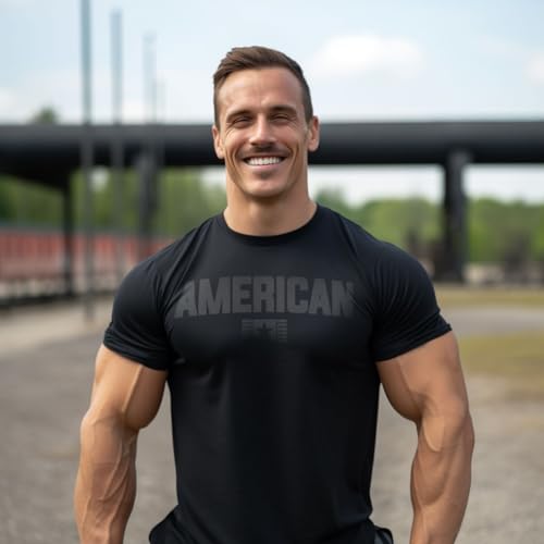 American Patriotic Shirts for Men, Warrior Pendant & Military Style T-Shirt Set3