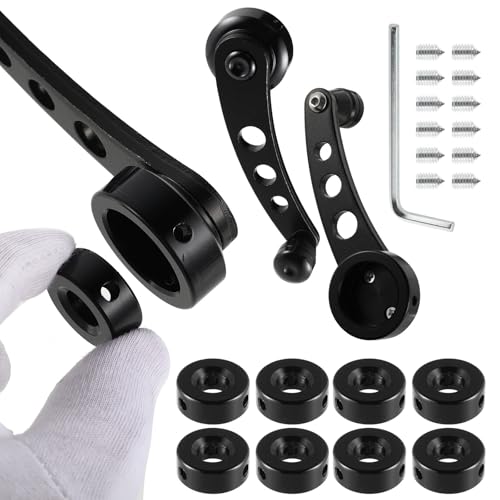 WRITWAA Manivelas Aplicables para Elevación de Ventana de Coche Juego de Manijas de Aluminio Negro para Puertas Izquierda y Derecha Accesorio Resistente y Compatible Mayoría de