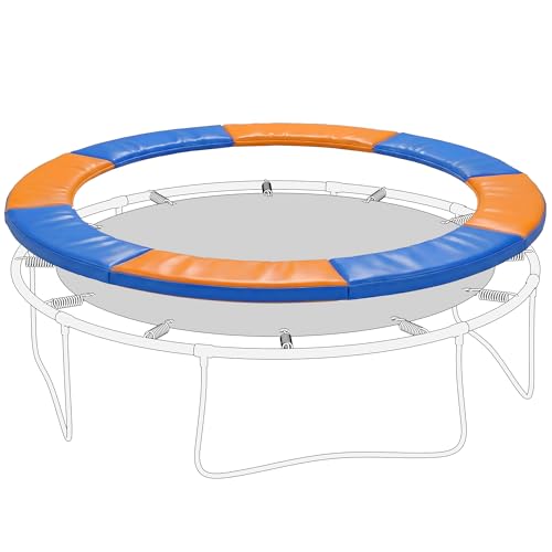 HOMCOM 8ft Trampoline Pad No Holes for Pole Yellow and Blue