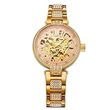 Cadran squelette fascinant et fond du boîtier : le cadran à cœur ouvert finement conçu révèle le fonctionnement intérieur captivant de la montre. La lunette arrière transparente met en valeur le mouvement automatique complexe.