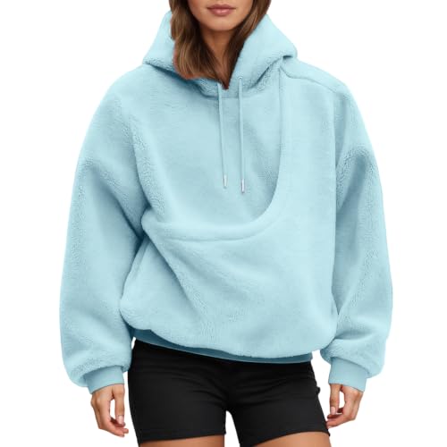 Cuddle Pouch Hoodie Women Fleece Comfort Hoodie Sweatshirt with Cat Pouch - image 2