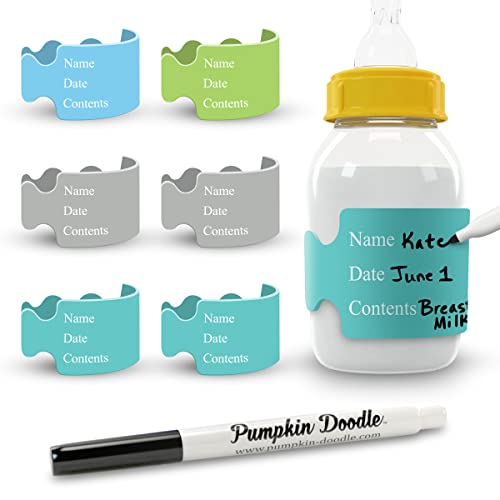 Image of Pumpkin Doodle The Original Write and Reuse Baby Bottle Labels for Daycare