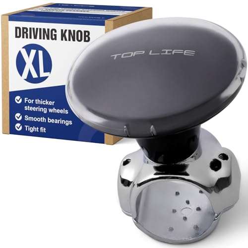 Boule de Volant Camion - Pommeau XL Spécial Volants Épais - pour Poids Lourd, Fourgon, Camionnette, Sport et Tuning - Facilite Les Manœuvres