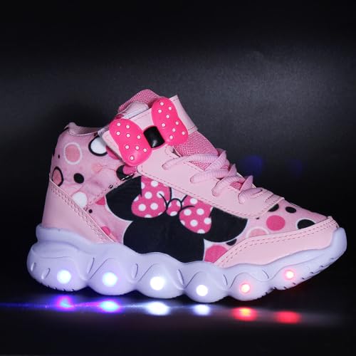 Tenis Bota Infantil Menina Laço Com Luzinha Led pisca + Pulseira rosa