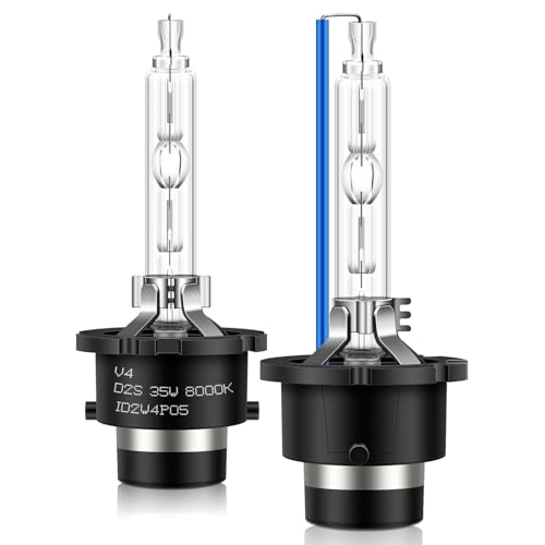 Erato D2S Xenon Brenner HID Scheinwerferbirnen, 8000K 35W Diamond Blau Birnen Entladungslampe Fernlicht 12V Xenon Ersatzlampe Scheinwerfer wasserdicht Auto HID Ersatz Kit,2 Stücke