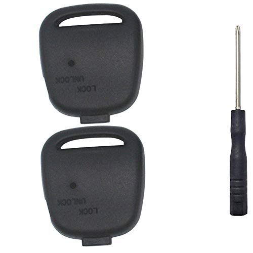 Cutting Not Required -1 Side Button Remote Key Shell Case Cover Replacement Fob Fit For Toyota Carina Celica Corolla Estima Harrier Previa (1 Button Pack 2)