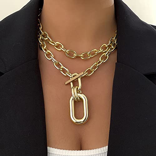 Punk Choker Necklace Chunky Chain Link Necklace for Women2