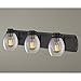 Industrial 3-Light Bath Wall Light with Clear Glass in Bronze
