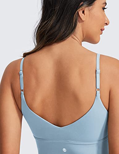 Image of CRZ YOGA V Back Longline Sports Bras | Medium Support, Removable Pads, Yoga, Brushed, Scoop Neck, Spaghetti Straps, for Women