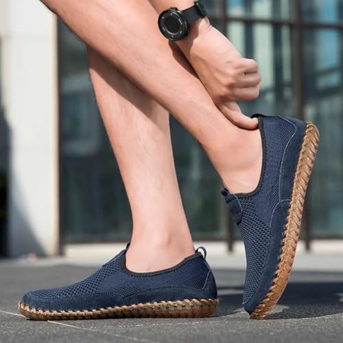 Image of Men's Genuine Leather Loafer Shoes Slip On Soft Walking Driving Shoes
