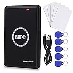 TO BE SECOND JASAG New Version Smart Card Copier, RFID Reader Writer, NFC Reader, 125KHz Duplicator, 13.56MHz Encrypted Decoder, with USB & Writable Key Fobs Cards, Free Software, Black (JASAG-N6+10)