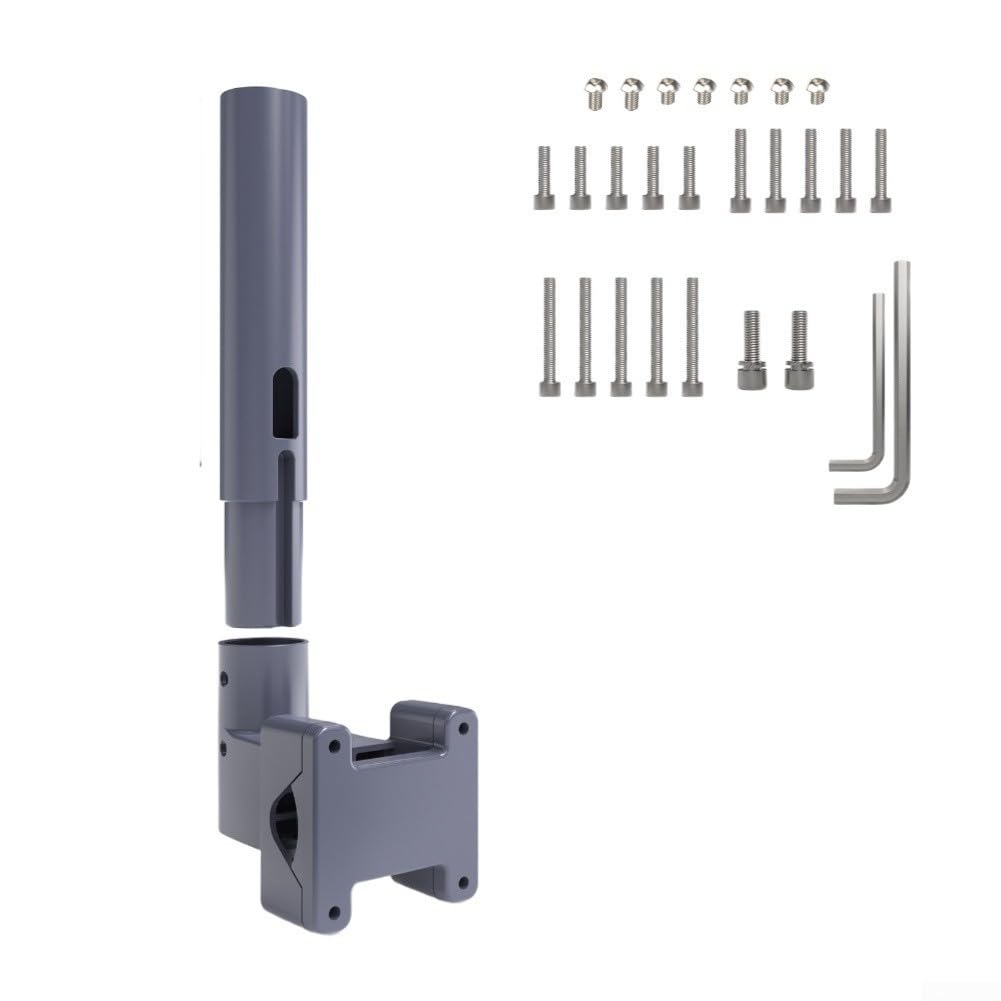 Starlink - Staffa di montaggio per mini camper con adattatore per tubo, morsetto flessibile per palo da 2,3 a 4,5 cm, in metallo grigio
