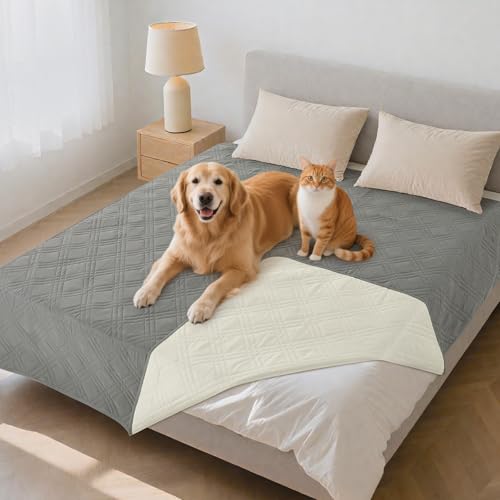 PICK FOR LIFE 137x208cm wasserdichte Hundedecken, extra groß und Waschbar Haustier Decke für Hunde, rutschfest Welpen Unterlagen bieten umfassende Abdeckung und Schutz für Ihre Sofa, Bett, Autositz