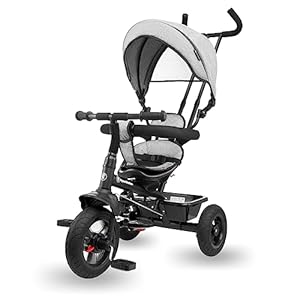 HyperMotion Triciclo Infantil de 1 año a 20 kg, Bicicletas para niños, 1-4 años, Bicicleta Infantil con Manillar de Empuje, Triciclo, Manillar Parental, Triciclo Gris