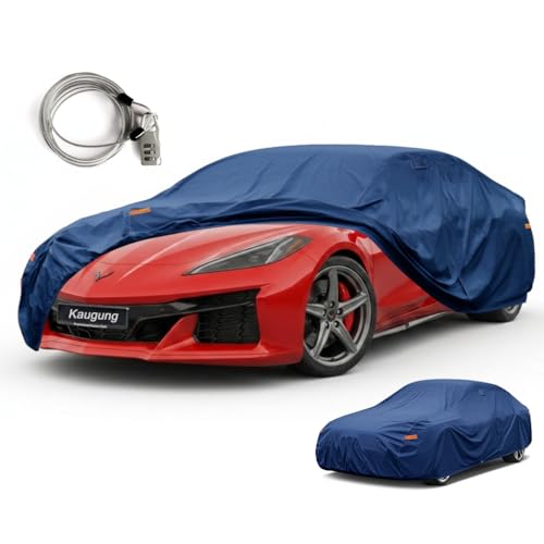 Image of Kaugung Custom Fit Car Cover for Chevrolet Chevy Corvette C8 C7 C6 C5 C4 C3 C2, Waterproof All Weather Outdoor Protection, Breathable Coupe & Convertible