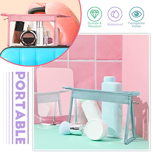 Chunful 10 Pieces Clear Makeup Bags Cosmetic Storage Bags PVC Zipper Pouches Travel Waterproof Clear Cosmetic Pouch for Women Organizing Toiletries Traveling Bathroom3