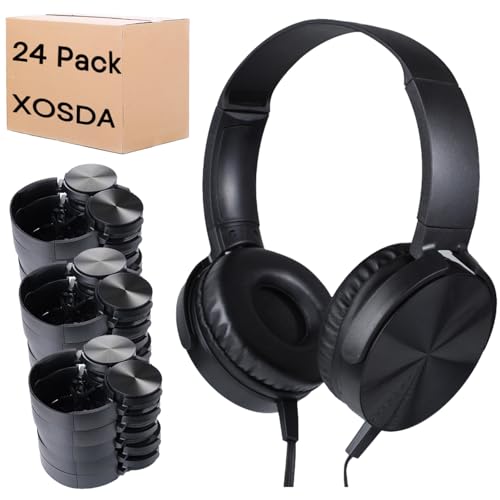 Écouteurs filaires durables LS450 lot de 24 casques robustes pour classe et enfants