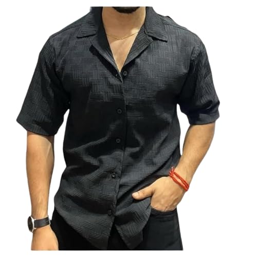 Image of FUNKY RICH Funkyrich Textured Popcorn Shirts for Men || Casual Shirt for Men || Shirt for Men|| Men Stylish Half Sleeve Shirt || Men Fancy Shirt